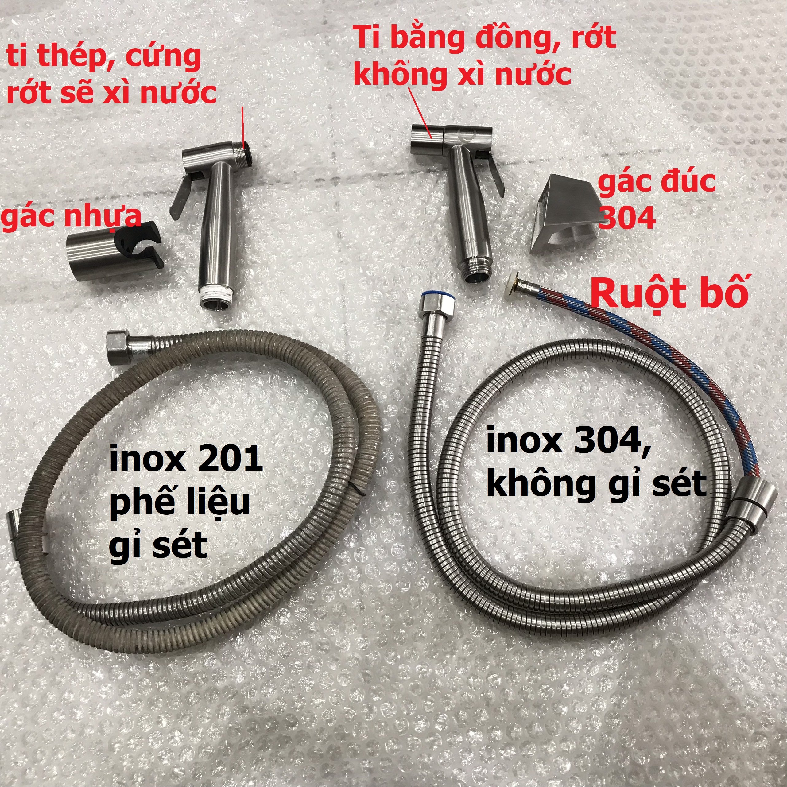 Vòi xịt tolet inox 304 Nam Việt