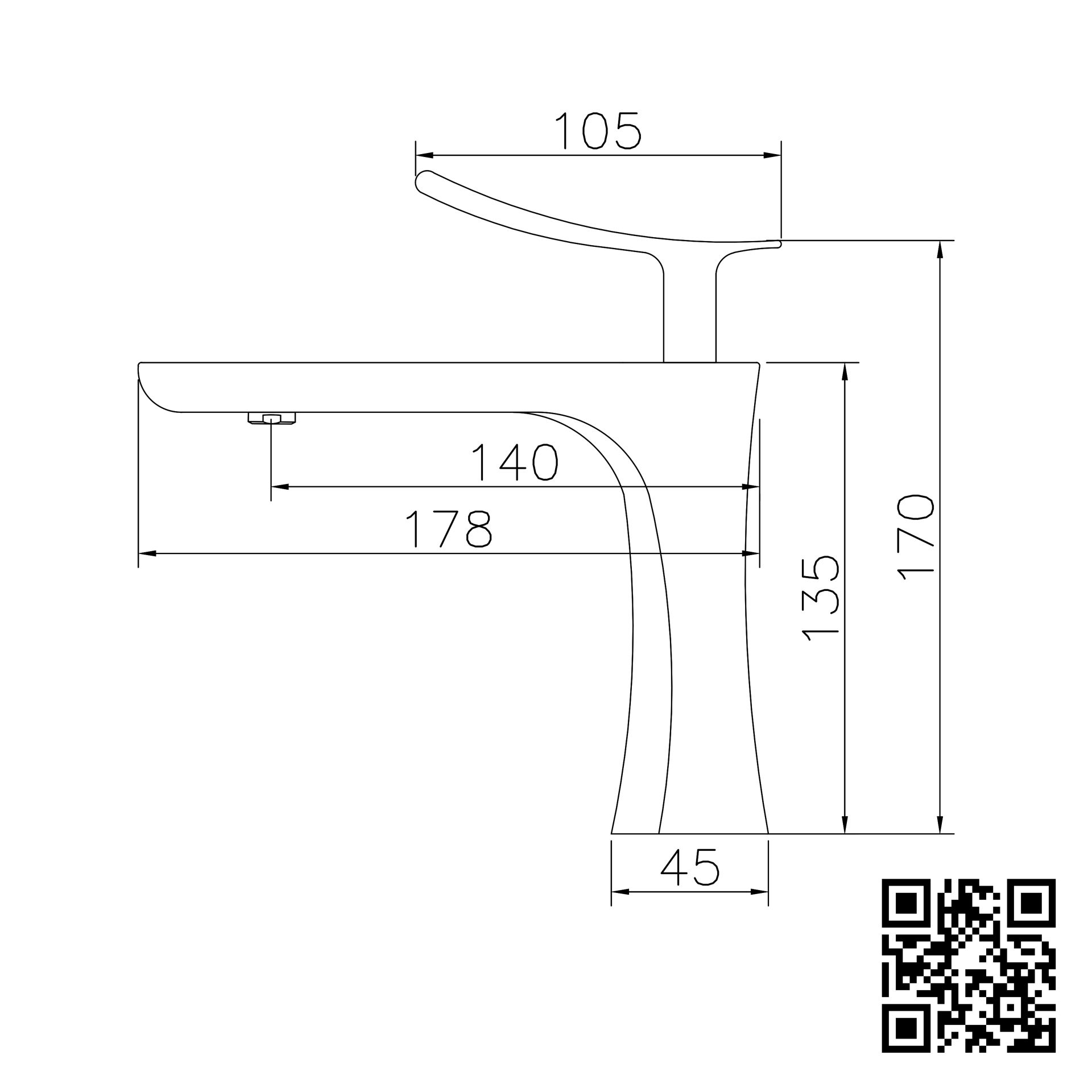 Vòi Lavabo inox mờ Nóng Lạnh Roshan Basic R406
