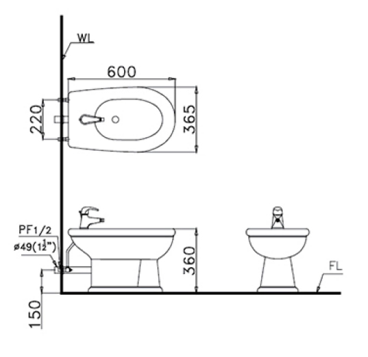Bồn Tiểu Nữ Caesar B1031