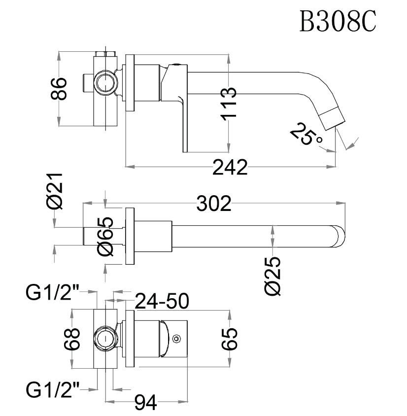 Vòi Chậu Nóng Lạnh Caesar B308C