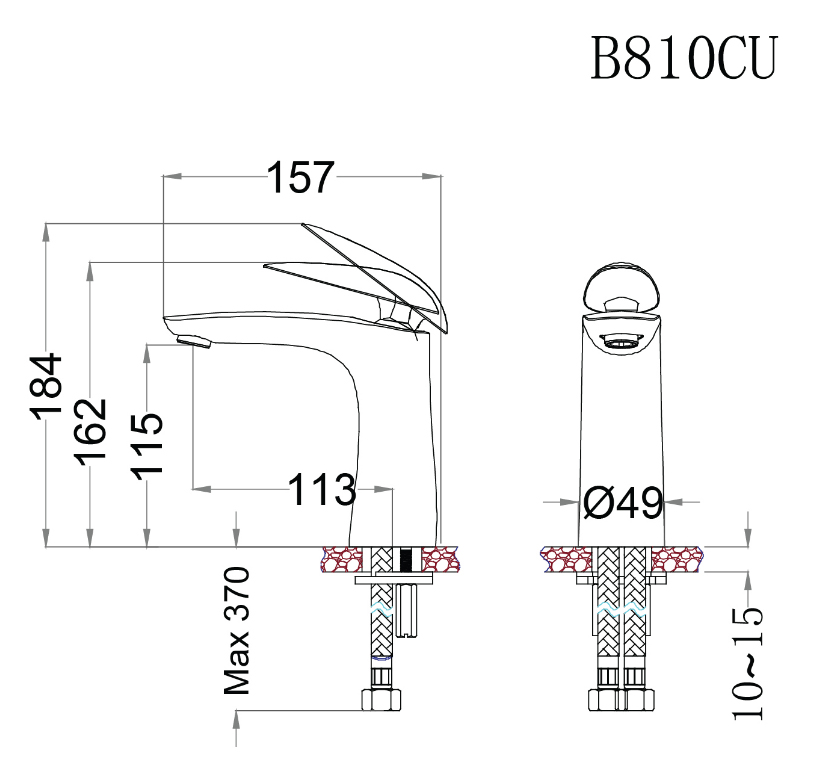 Vòi Chậu Nóng Lạnh Caesar B810CU