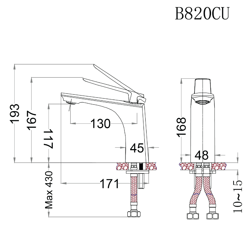 Vòi Chậu Nóng Lạnh Caesar B820CU