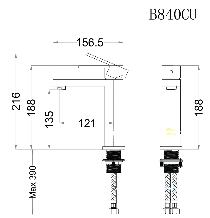 Vòi Chậu Nóng Lạnh Caesar B840CU
