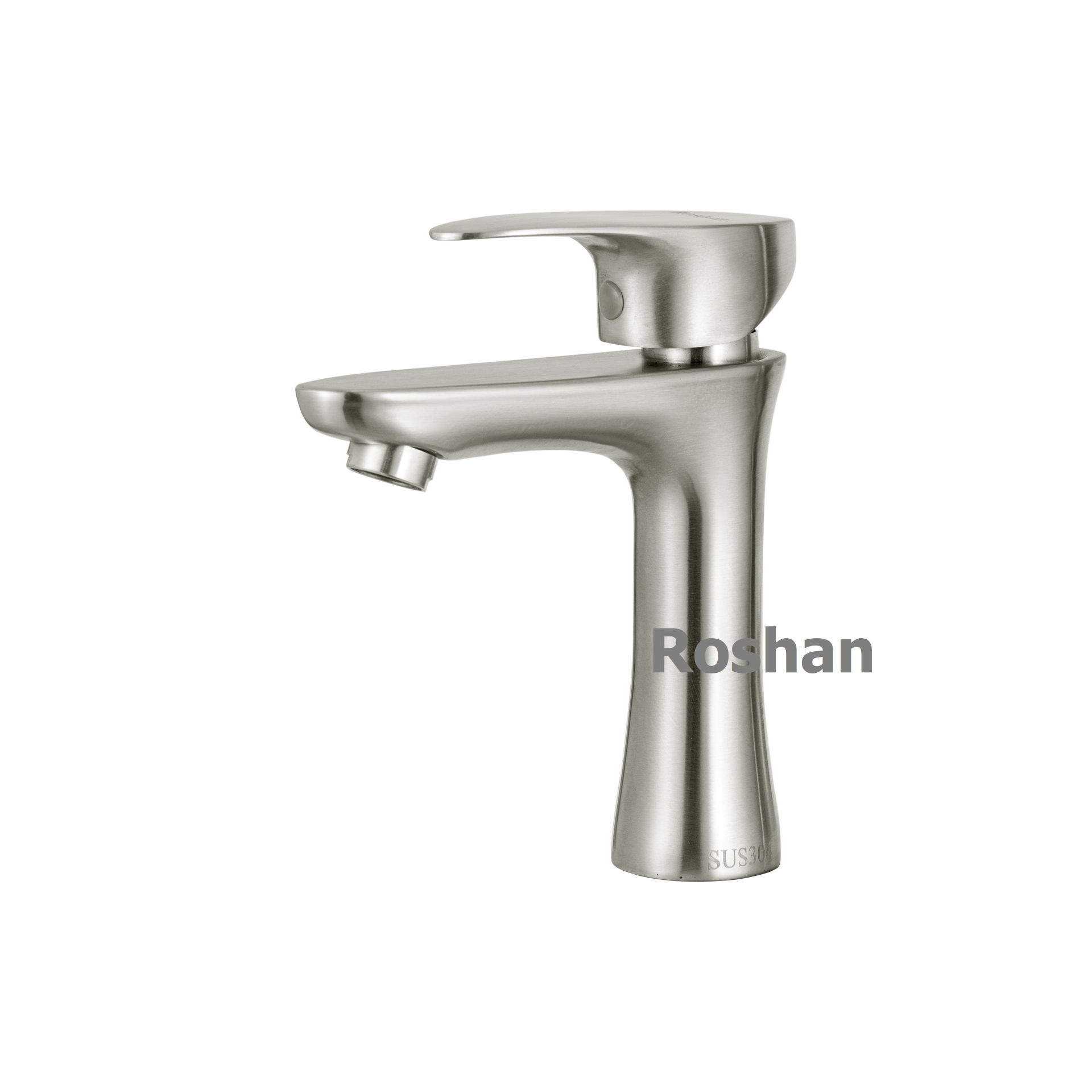 Vòi lavabo inox mờ lạnh Roshan Basic R412