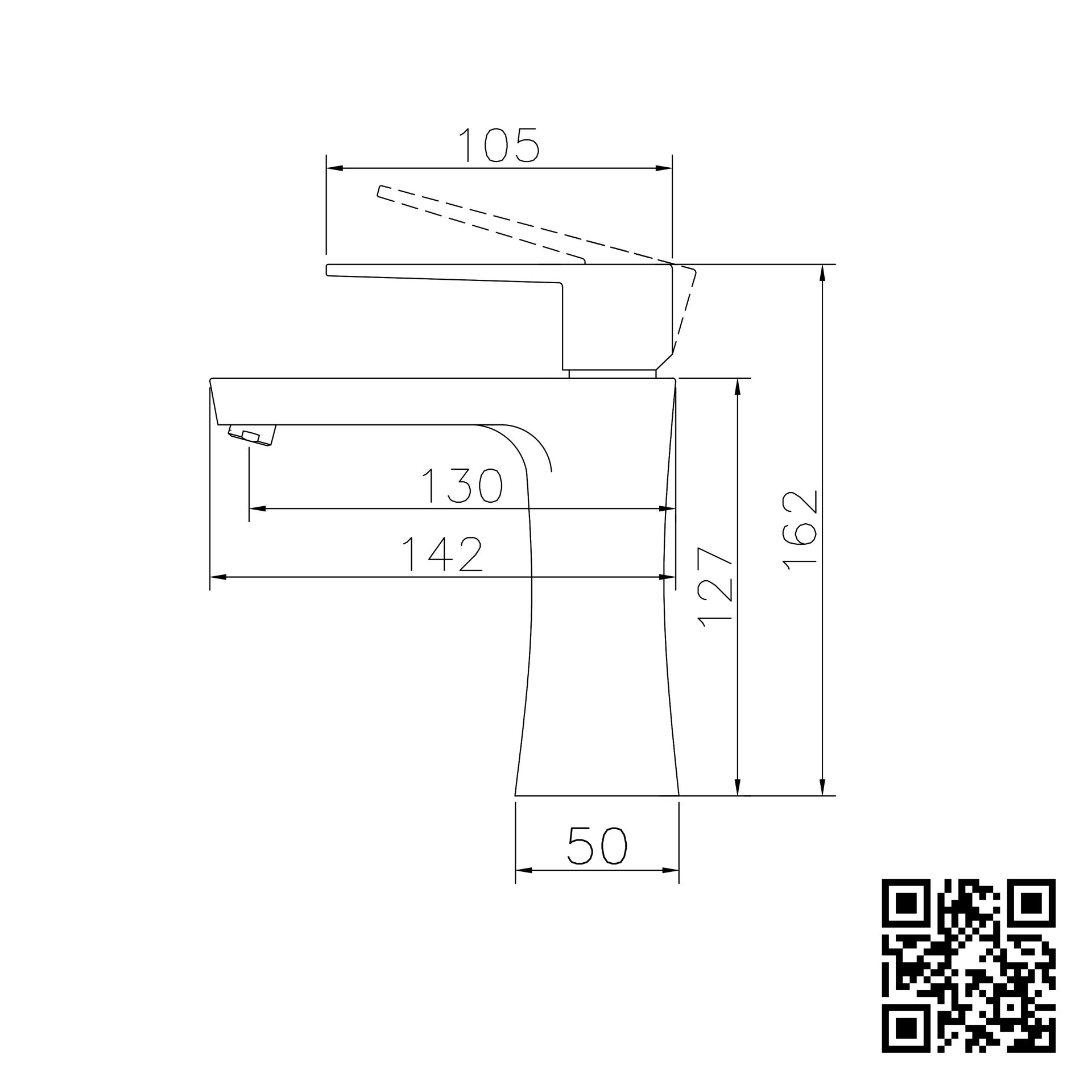 Vòi Lavabo inox mờ Nóng Lạnh Roshan Basic R401