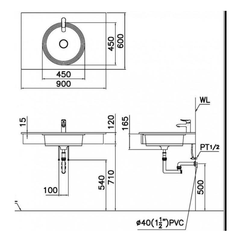 Lavabo Âm Bàn Caesar LF5118