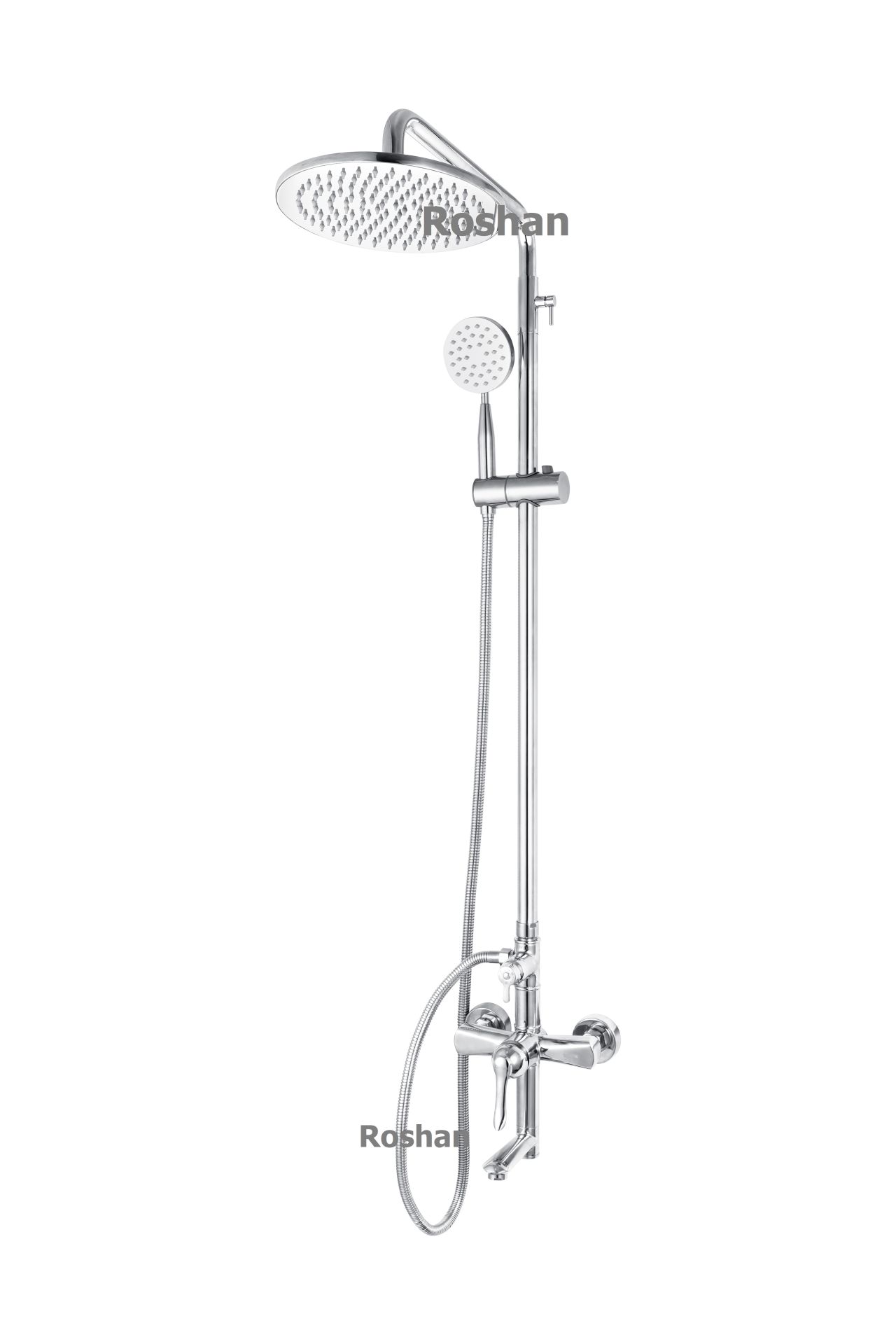 Bộ sen cây inox bóng Nóng Lạnh Roshan Premium BR202