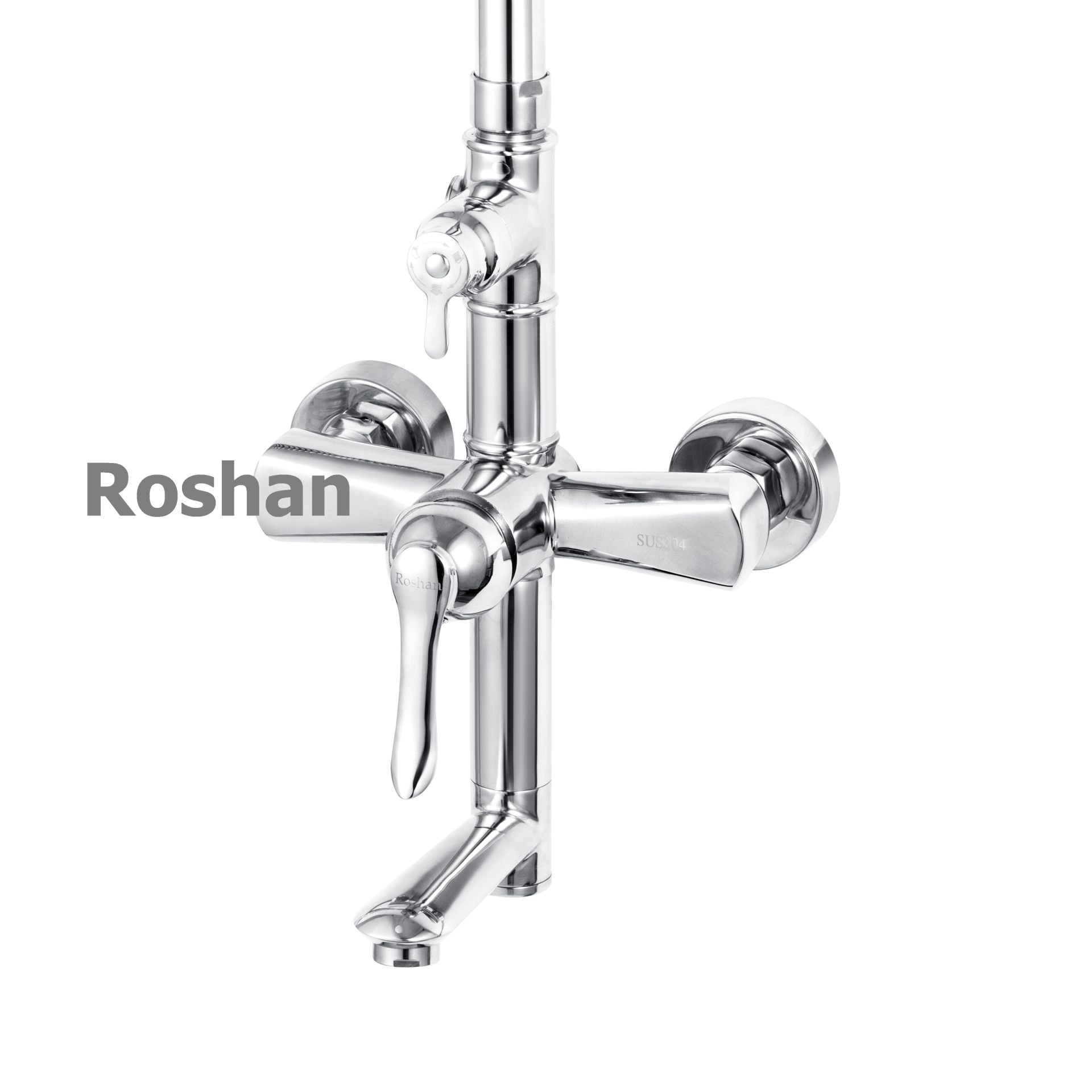 Bộ sen cây inox bóng Nóng Lạnh Roshan Premium BR202