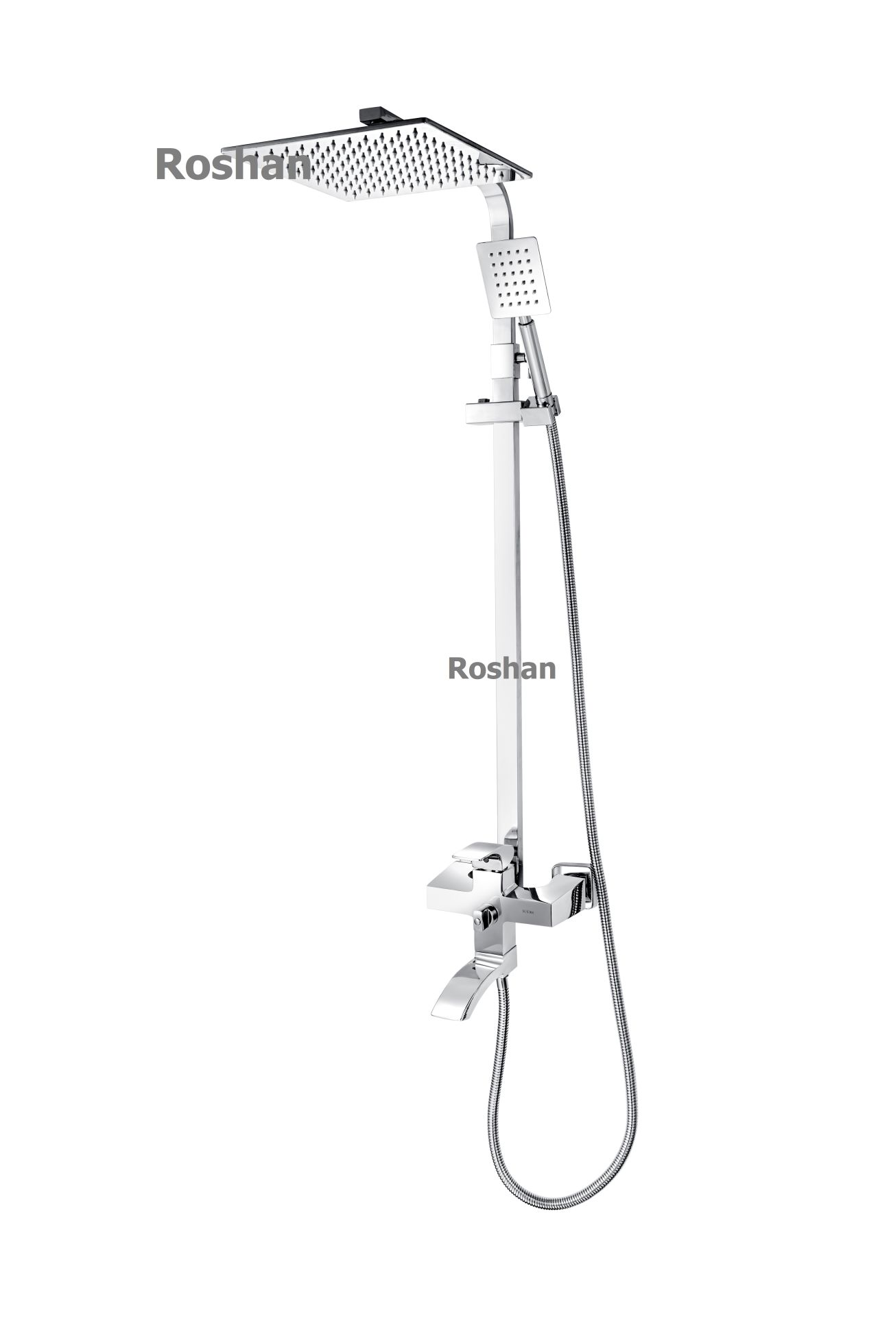 Bộ sen cây inox bóng Nóng Lạnh Roshan Premium BR210
