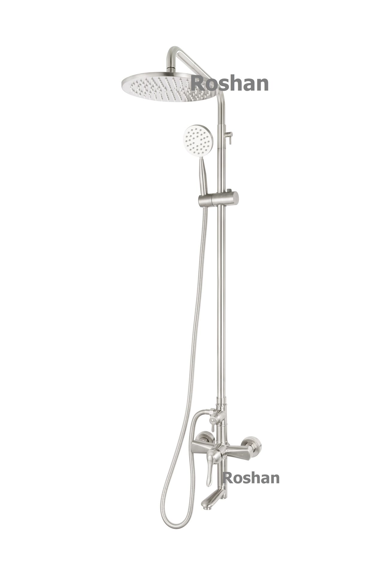 Bộ sen cây inox mờ Nóng Lạnh Roshan Basic R202