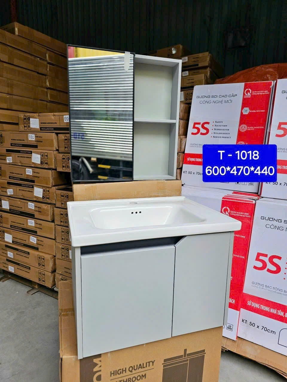 Tủ lavabo nhựa PVC size 60cm T1018