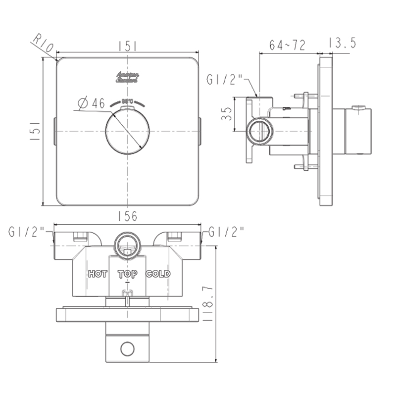 Bộ Trộn Nhiệt Sen American Standard FFAS0930