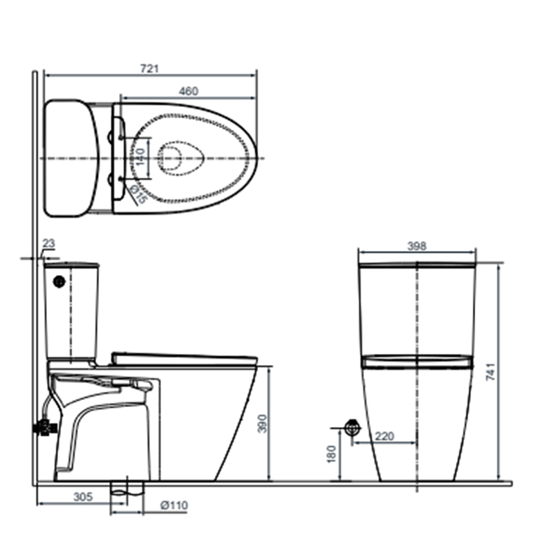 Bồn Cầu INAX ACT-602VN (ACT602VN) 2 Khối Xả Không Chạm