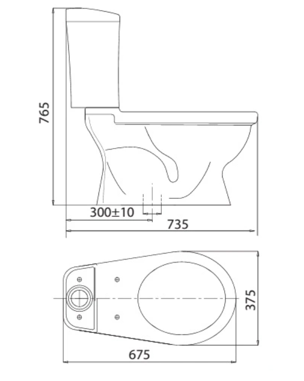 Bồn Cầu Viglacera 2 Khối VI77 Kèm Lavabo VTL2