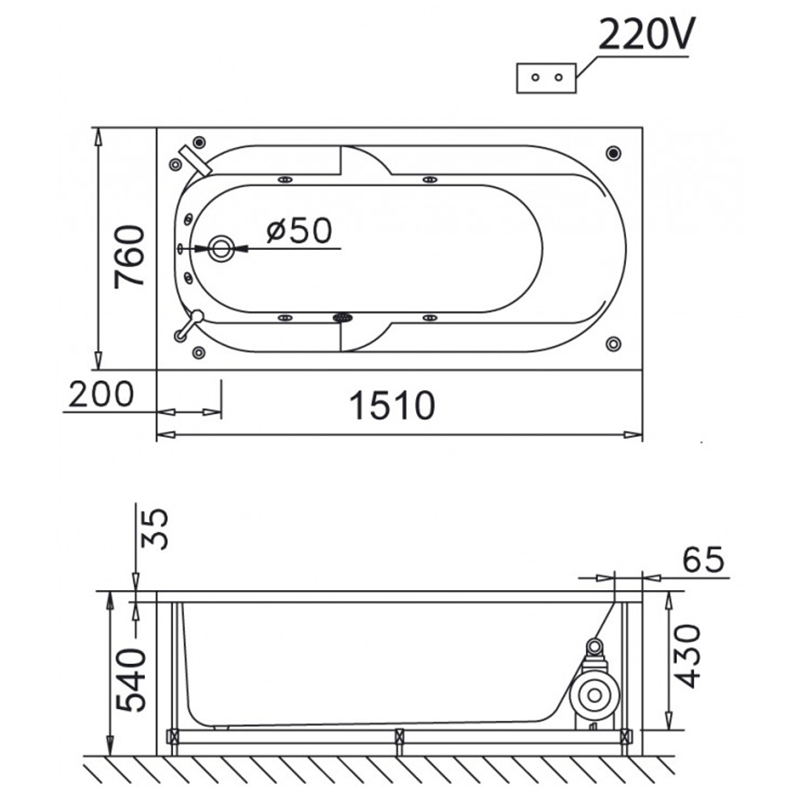 Bồn Tắm Chân Yếm Caesar AT0170L/R