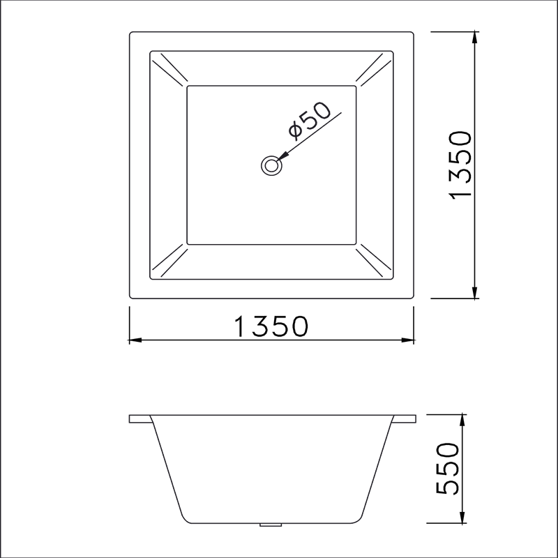 Bồn Tắm Xây Hình Vuông Caesar AT7135