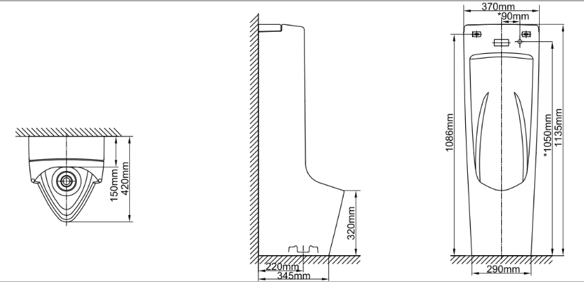 Bồn Tiểu Nam Đặt Sàn Inax AFU-600V(AC/DC) Cảm Ứng