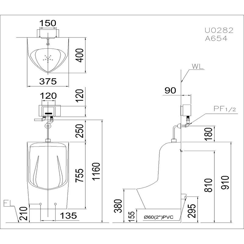 Bồn Tiểu Nam Caesar U0282