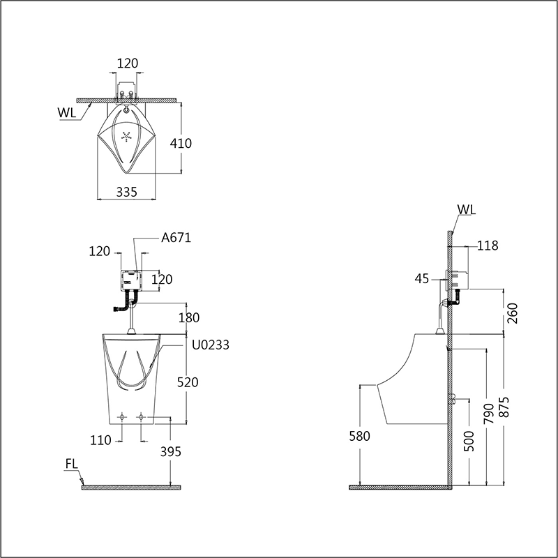 Bồn Tiểu Nam Caesar U0233