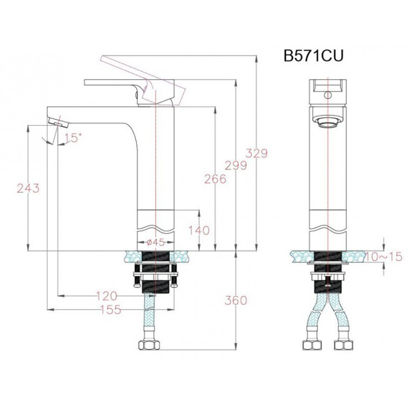 Vòi Chậu Nóng Lạnh Caesar B571CU