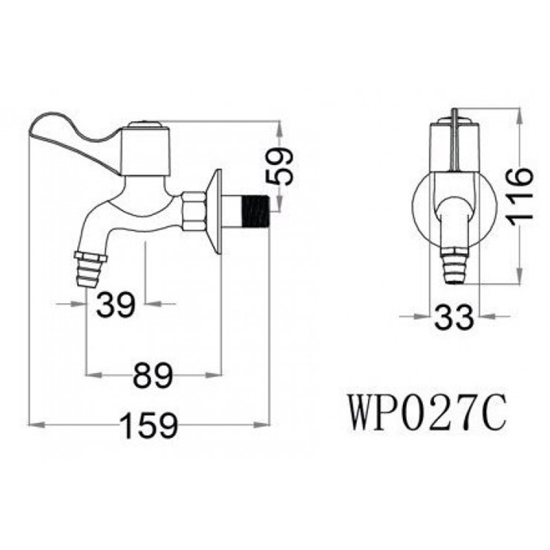 Vòi Lạnh Gắn Tường Caesar WP027C
