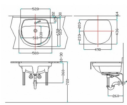 Lavabo Âm Bàn Inax AL-2094V