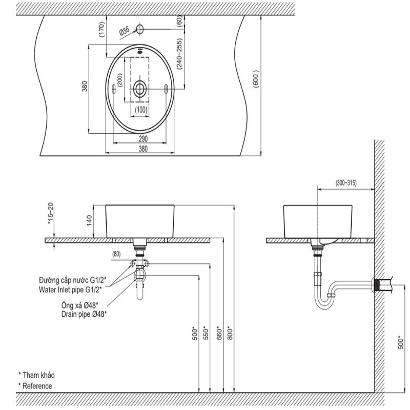 Lavabo Đặt Bàn Inax AL-295V