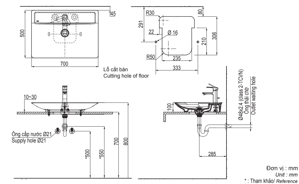 Lavabo Đặt Bàn Inax AL-S630V