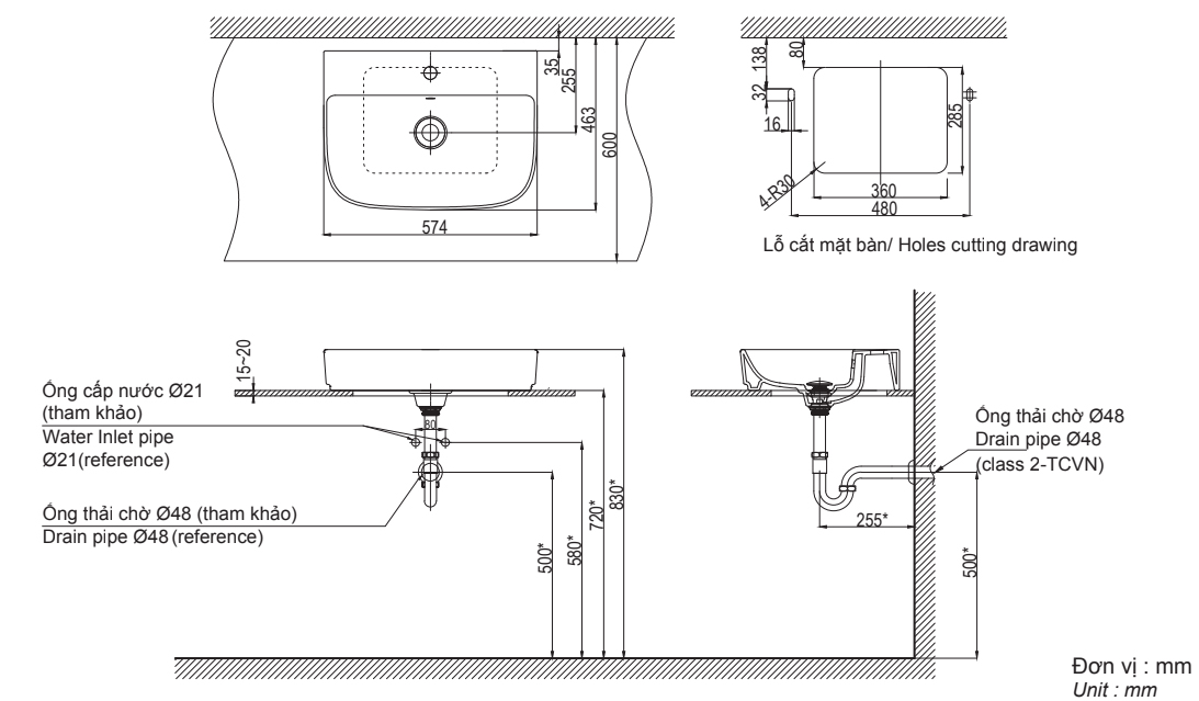 Lavabo Đặt Bàn Inax AL-632V