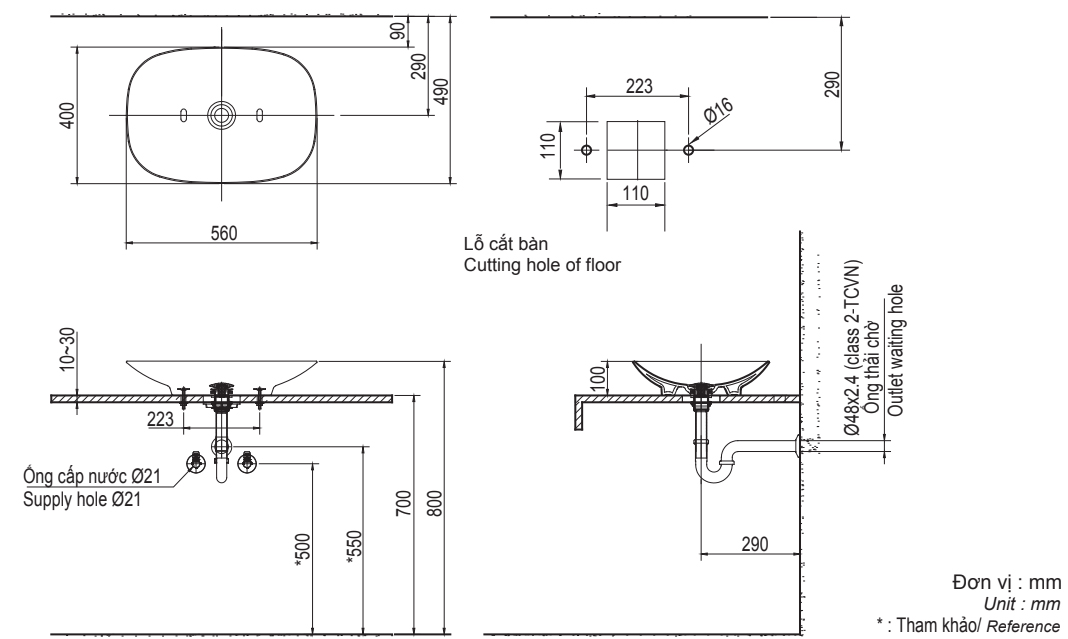 Lavabo Đặt Bàn Inax AL-S620V