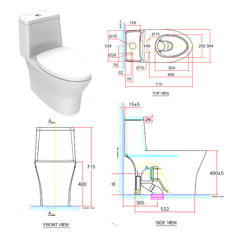 Bồn Cầu American Standard VF-2530SW (VF2530SW) Nắp Rửa Cơ