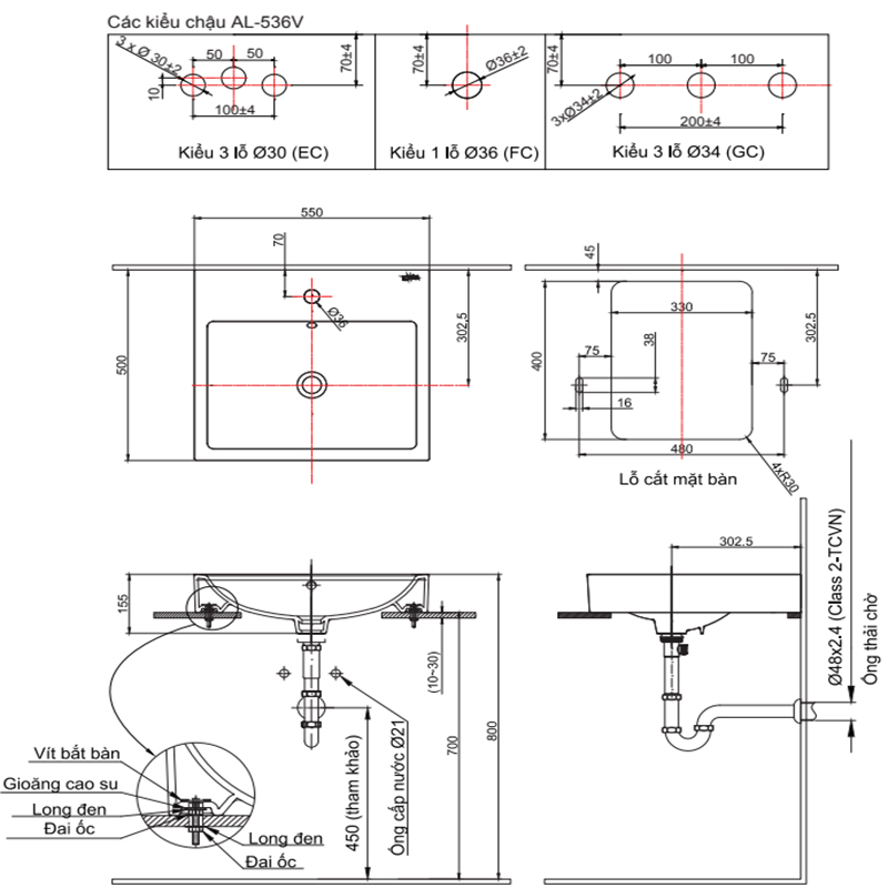 Lavabo Đặt Bàn Inax AL-536V