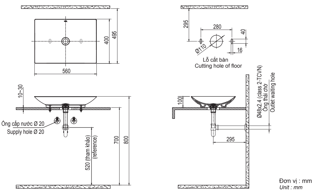Lavabo Đặt Bàn Inax AL-S610V