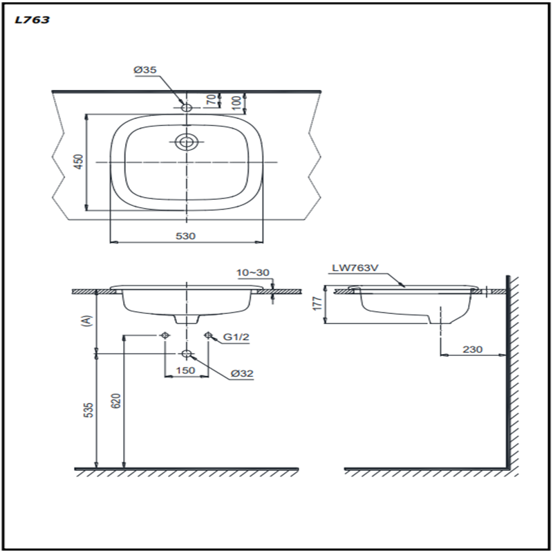 Lavabo Dương Vành Toto L763