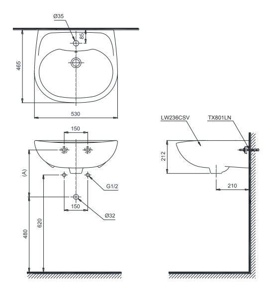 Lavabo Treo Tường ToTo LT236CS