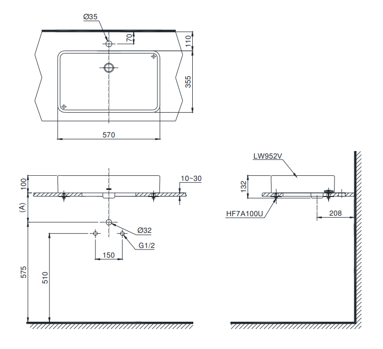 Lavabo Đặt Bàn Toto LT952