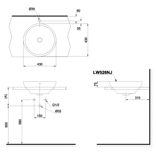 Lavabo Đặt Bàn Toto LW526NJ