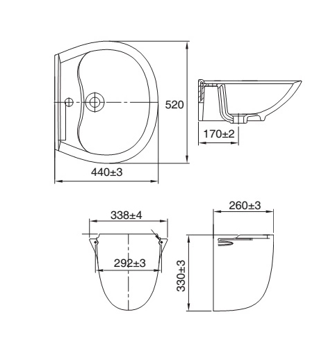 Lavabo Treo Tường Kèm Chân Viglacera V39
