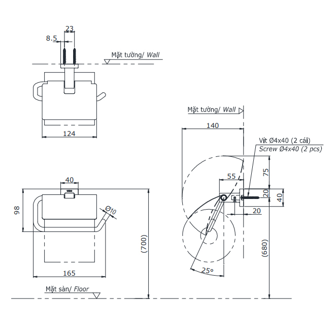 Móc Treo Giấy Vệ Sinh Toto YH408RV