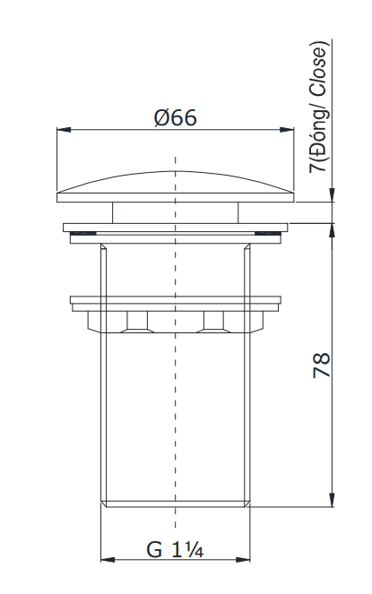 Ống Xả Thẳng Kiểu Nhấn Toto T6JV2N