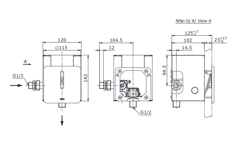 Van Xả Tiểu Nam Cảm Ứng Toto TTUE602DN