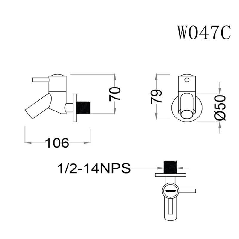 Vòi Lạnh Gắn Tường Caesar W047C