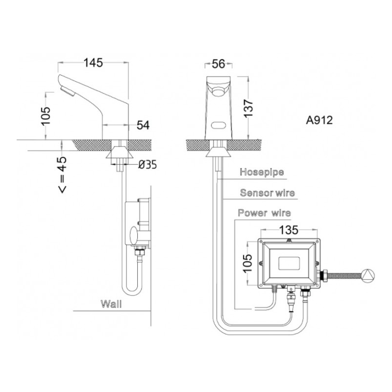 Vòi Chậu Cảm Ứng Caesar A912