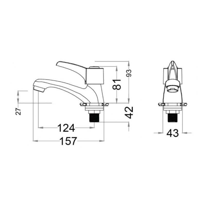 Vòi Chậu Nước Lạnh Caesar B101C