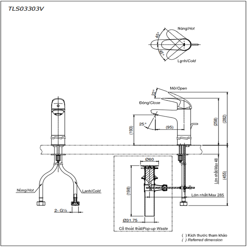 Vòi Chậu Nóng Lạnh ToTo TLS03303V