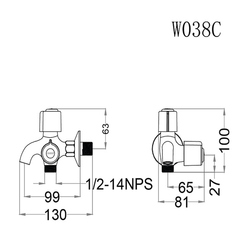 Vòi Lạnh Gắn Tường Caesar W038C