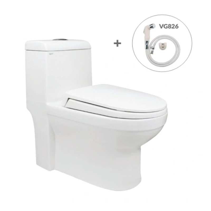 Bồn Cầu Viglacera 1 Khối V64 Kèm Vòi Xịt VG826