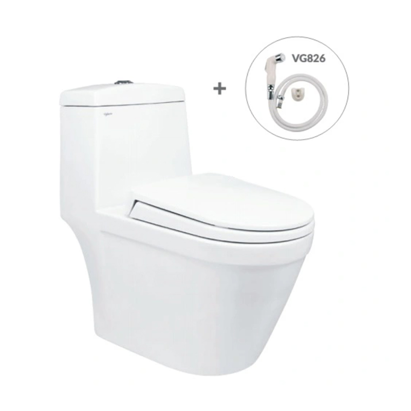 Bồn Cầu Viglacera 1 Khối V35 Kèm Vòi Xịt VG826