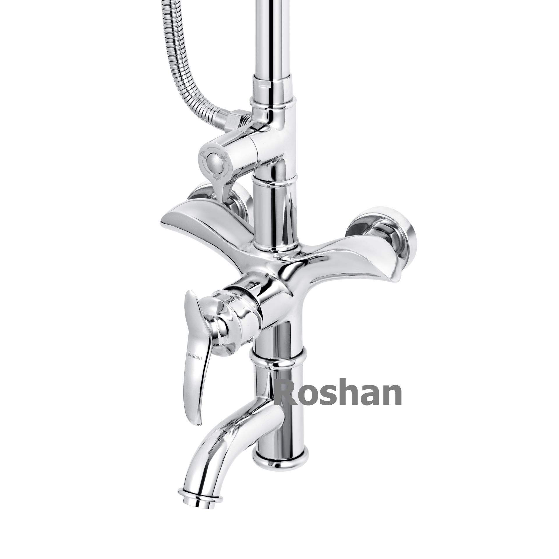 Bộ sen cây inox bóng Nóng Lạnh Roshan Premium BR206