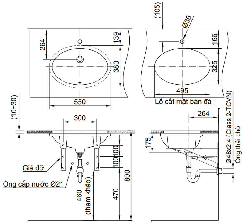 Lavabo Âm Bàn Inax AL-2216V
